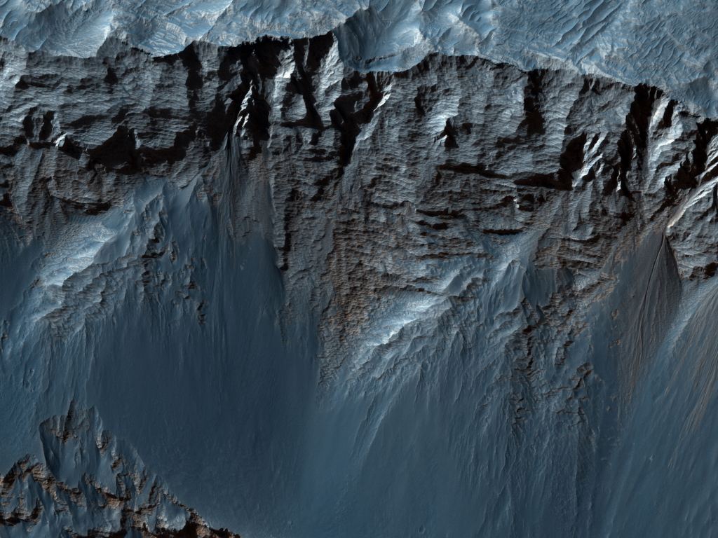 Layers on layers of rock in Candor Chasma on Mars