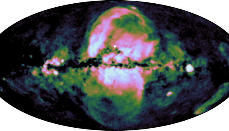 A second set of even larger bubbles burst from the center of the Milky Way


