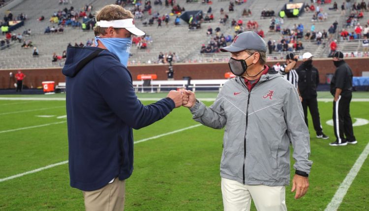 Ole Miss trainer Lane Kiffin pokes fun at Nick Saban when asked about Auburn's job


