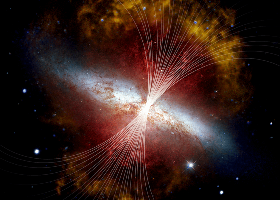Magnetic 'highway' channel material from the cigar galaxy - watts with it?