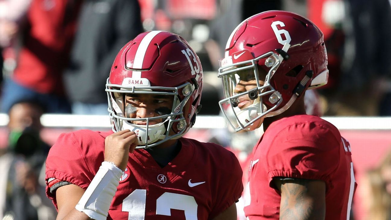 Former Alabama soccer teammates DeVonta Smith and Tua Tagovailoa have spoken about a possible Miami Dolphins reunion