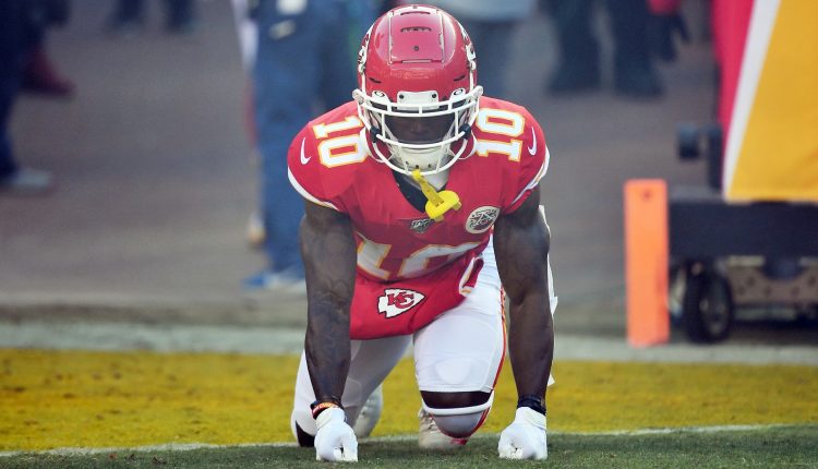 Chiefs' Tyreek Hill says he pushed Greg Lewis "to give the boys energy".

