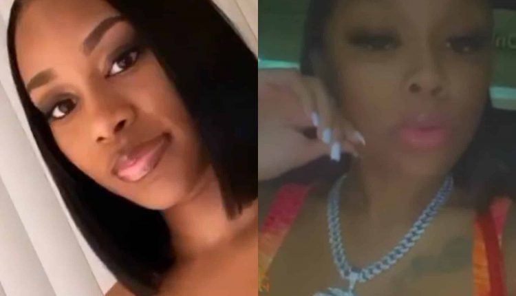 Kema, the mother of a child of King Von, exchanges words with

