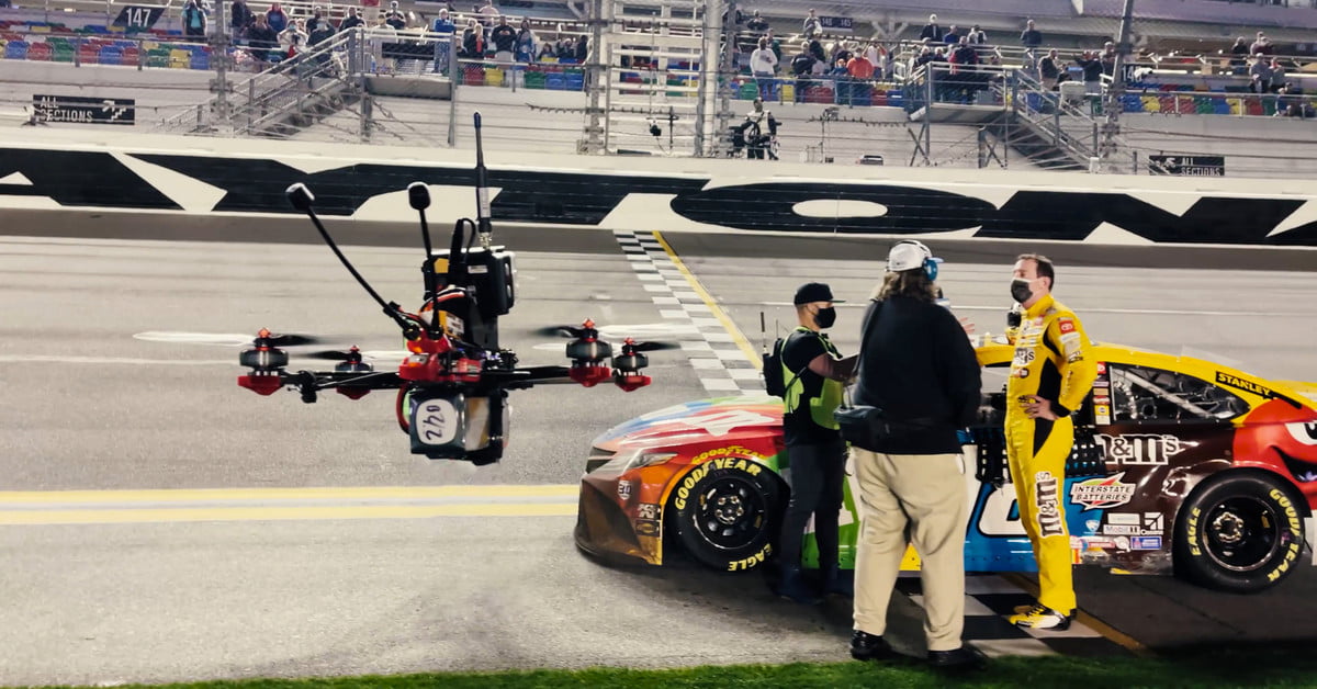 These 90 MPH Racing Drones send the Daytona 500 from NASCAR