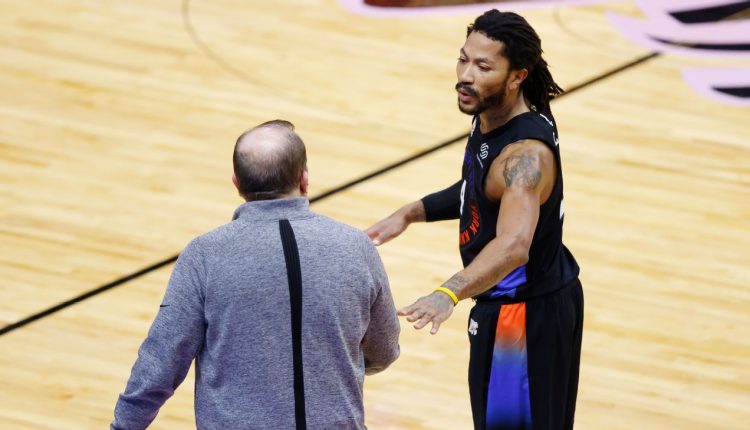 Derrick Rose of the New York Knicks says he has "synergies" with coach Tom Thibodeau

