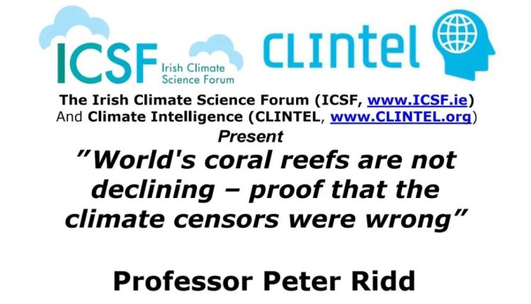 Professor Peter Ridd - The world's coral reefs aren't receding - Watt with it?

