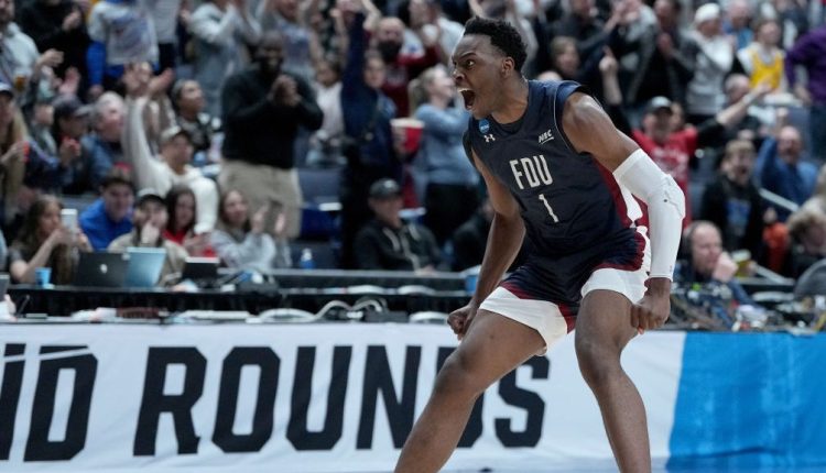 The Dayton band fills in for FDU on March Madness

