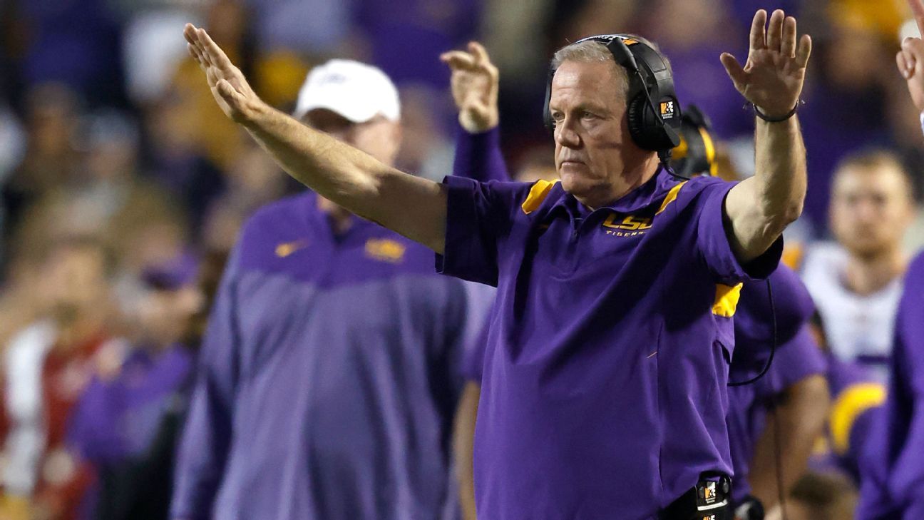 LSU's Brian Kelly on lack of headset communication - 'It's silly'