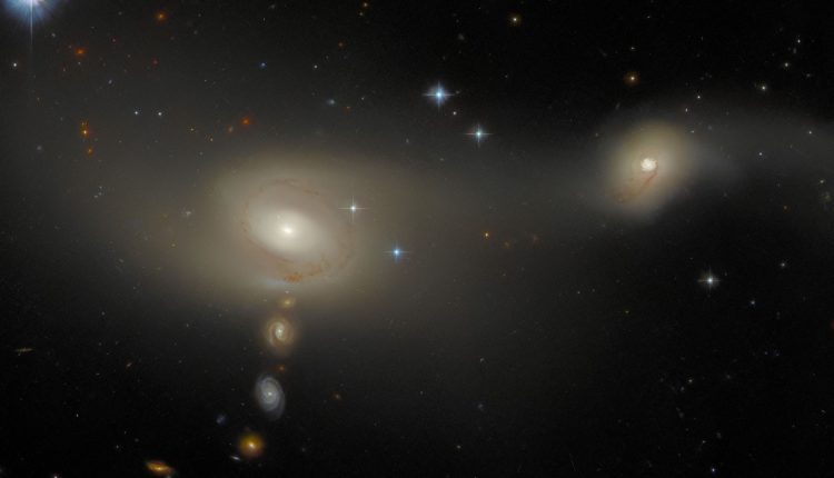 Hubble Sees a Random Collection of Galaxies, Perfectly Lined Up