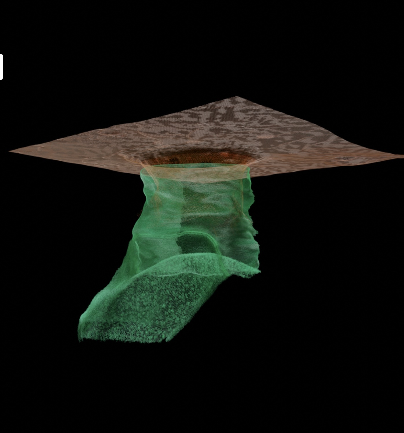 The entrance of a lava tube on the moon was mapped from space