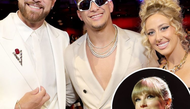 Travis Kelce together with Patrick and Brittany Mahomes at the Taylor Swift Show

