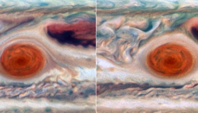 Jupiter's great red spot wobbles

