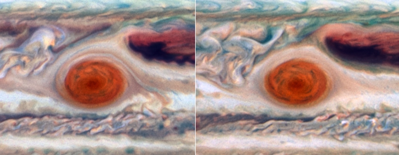 Jupiter's great red spot wobbles