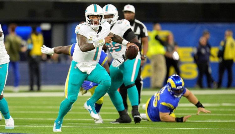 Tua and the Dolphins keep their playoff hopes alive with a win against the Rams

