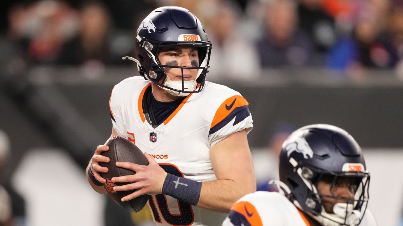 Bo Nix connects with Courtland Sutton as he equals Broncos TD