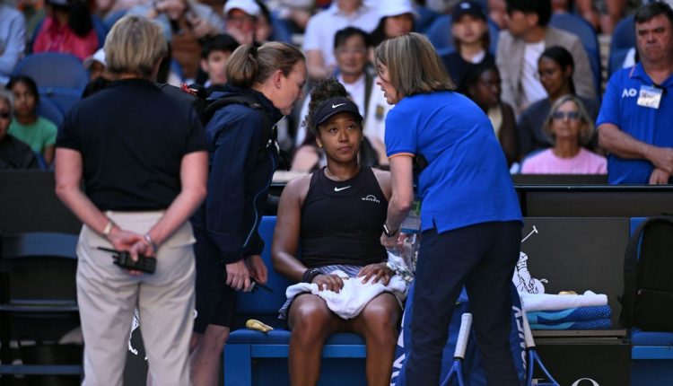Naomi Osaka withdrew from the Australian Open game due to injury

