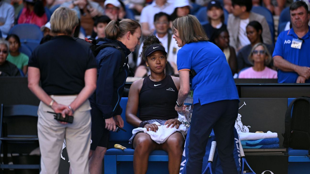 Naomi Osaka withdrew from the Australian Open game due to injury