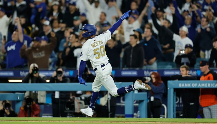 Dodgers' Mookie Betts is in the Walk-Off Personnel Department after emotional week

