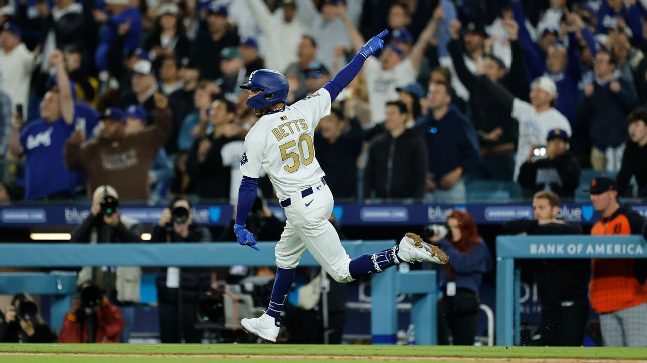 Dodgers' Mookie Betts is in the Walk-Off Personnel Department after emotional week