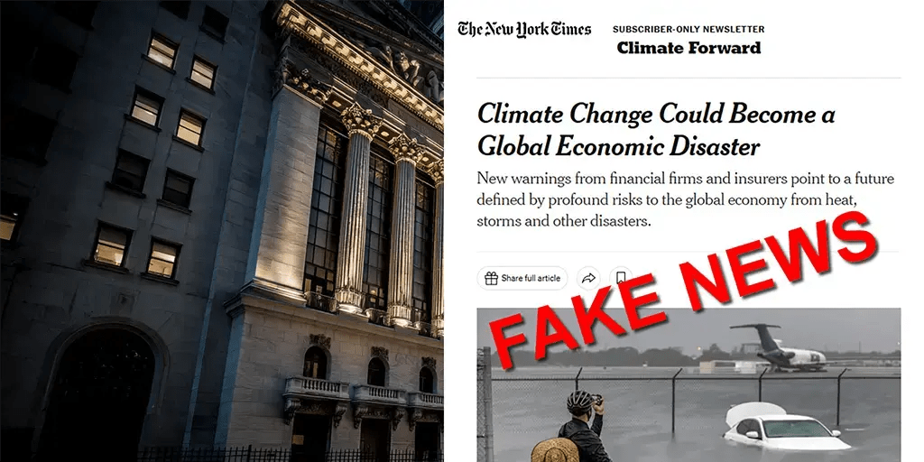 The New York Times claims that climate change is endangered the global economy - does it agree?