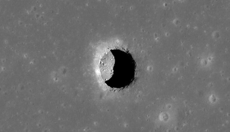 Orbital image of the entrance to stable lunar lava tube, aka. a 