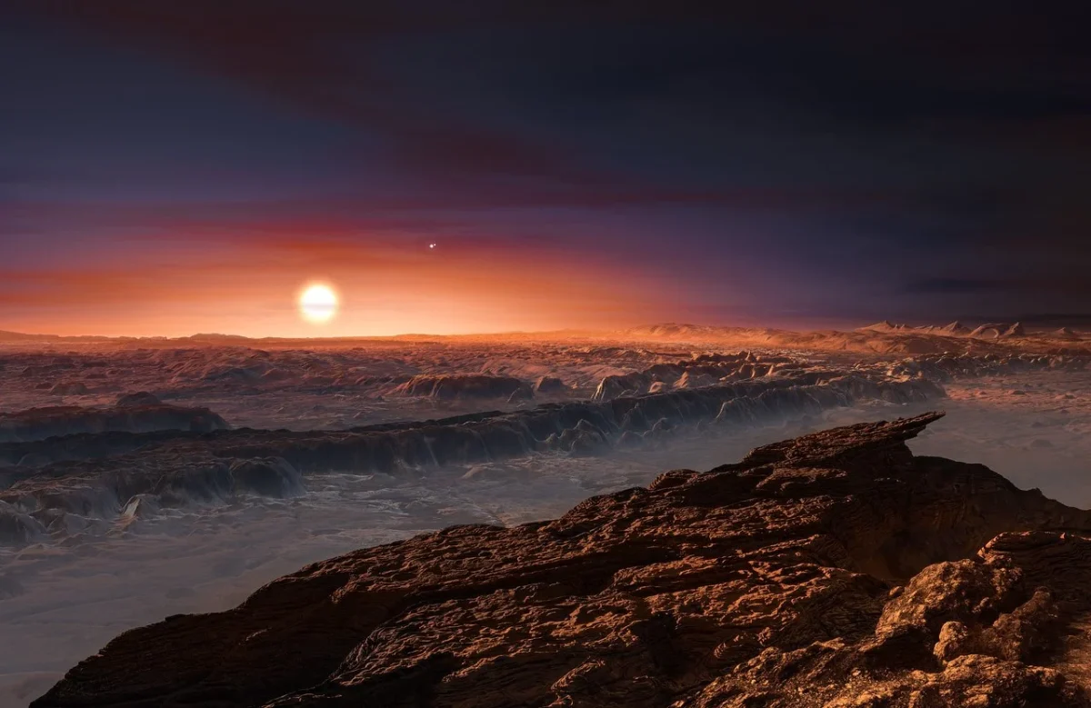 Artist's impression of the surface of a planet in the Proxima Centauri system. Credit - ESO/M. Kornmesser